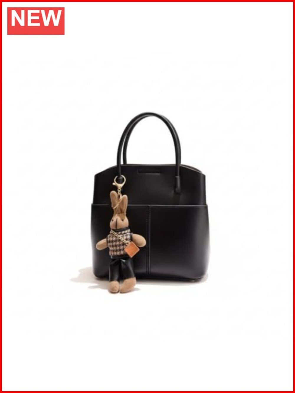 PU Leather Crossbody Bucket Bag Adjustable Strap